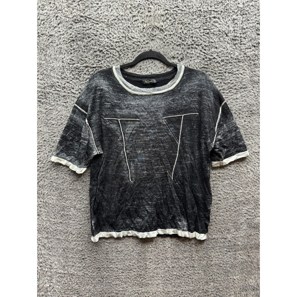 Mes Demoiselles Merino Wool Short Sleeve T-Shirt Washed Black Womens Size 2